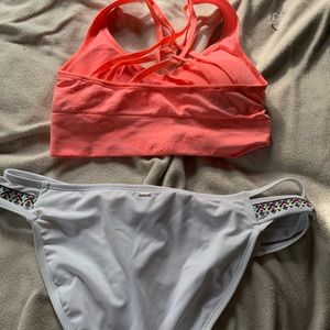 Bathing suit bottom with sports bra